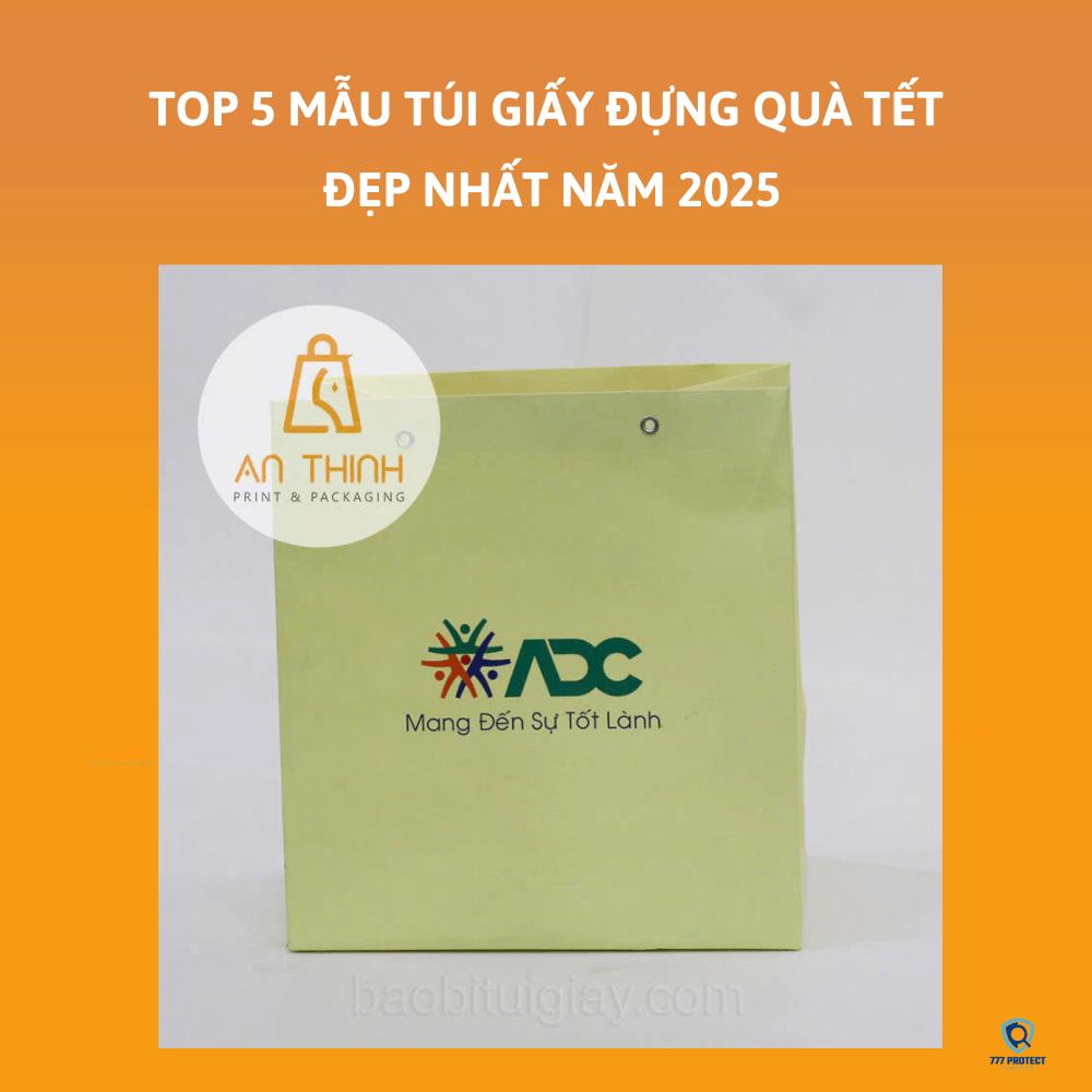 SỰ THANH LỊCH TỪ SẮC XANH LÁ NHẠT CỦA MẪU TÚI GIẤY ĐỰNG QUÀ TẾT CHO DOANH NGHIỆP ADC