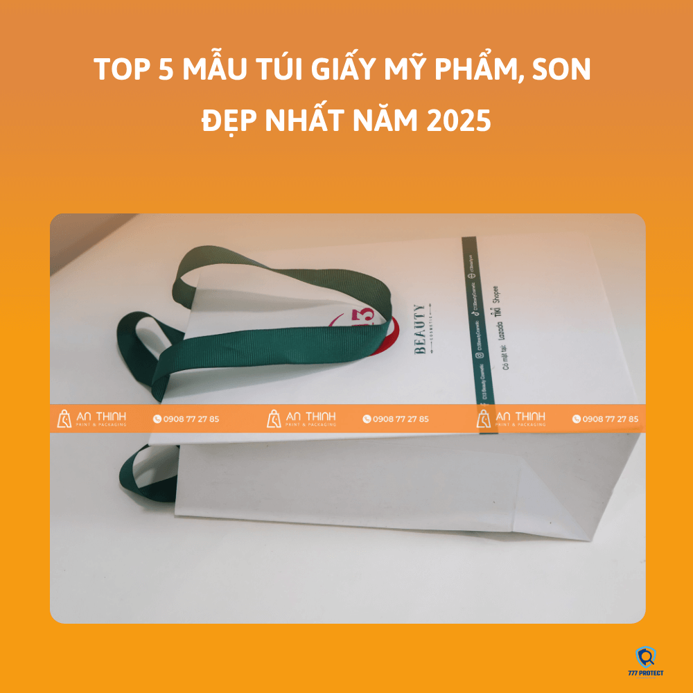 TÚI GIẤY MÀU TRẮNG ĐỰNG MỸ PHẨM CAO CẤP