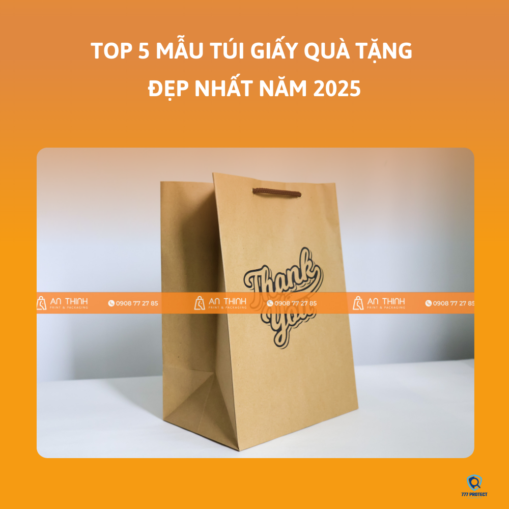 TÚI GIẤY QUÀ TẶNG TẾT GIÁ RẺ IN CHỮ THANK YOU