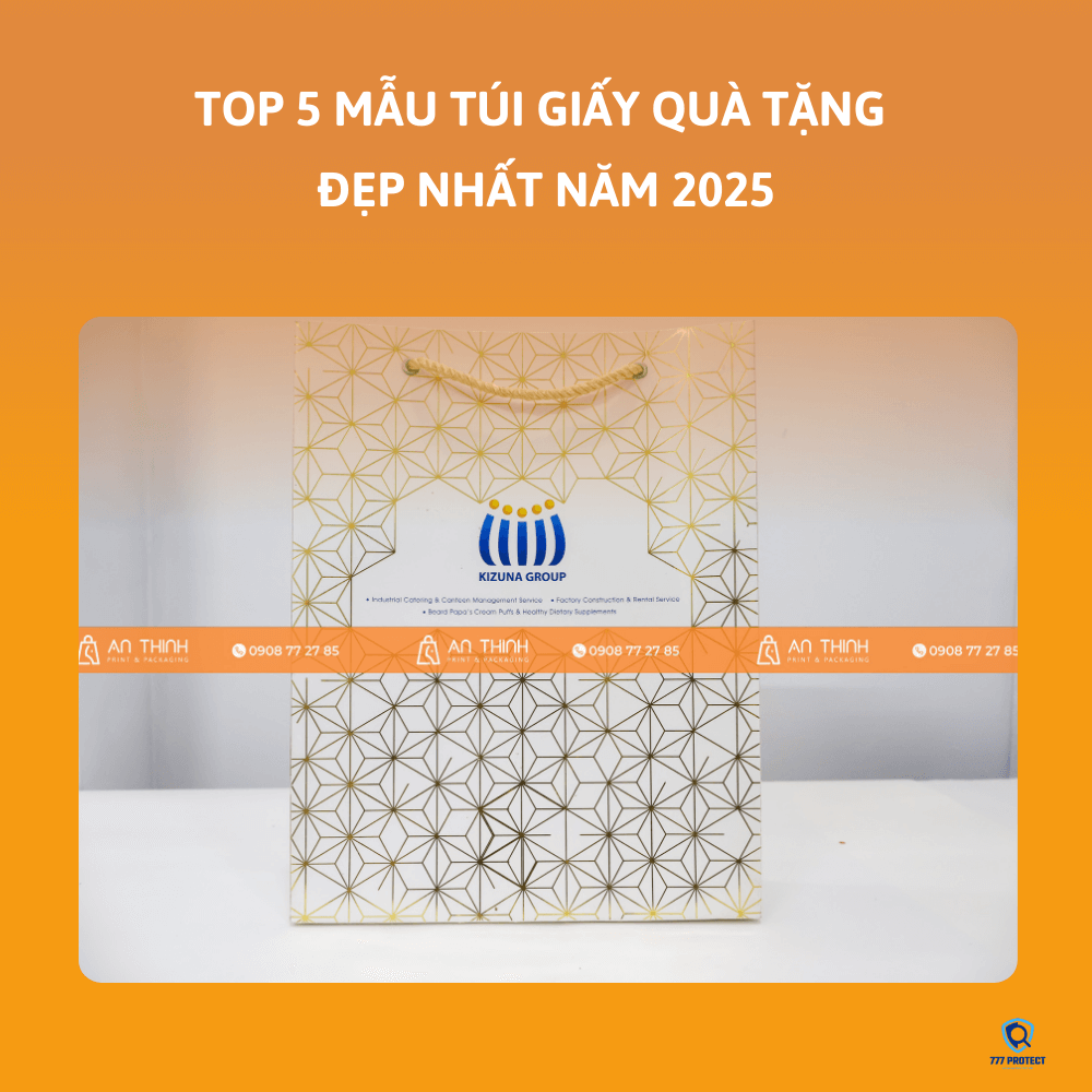 TÚI GIẤY QUÀ TẶNG ÁNH KIM VÀNG CỦA KIZUNA GROUP