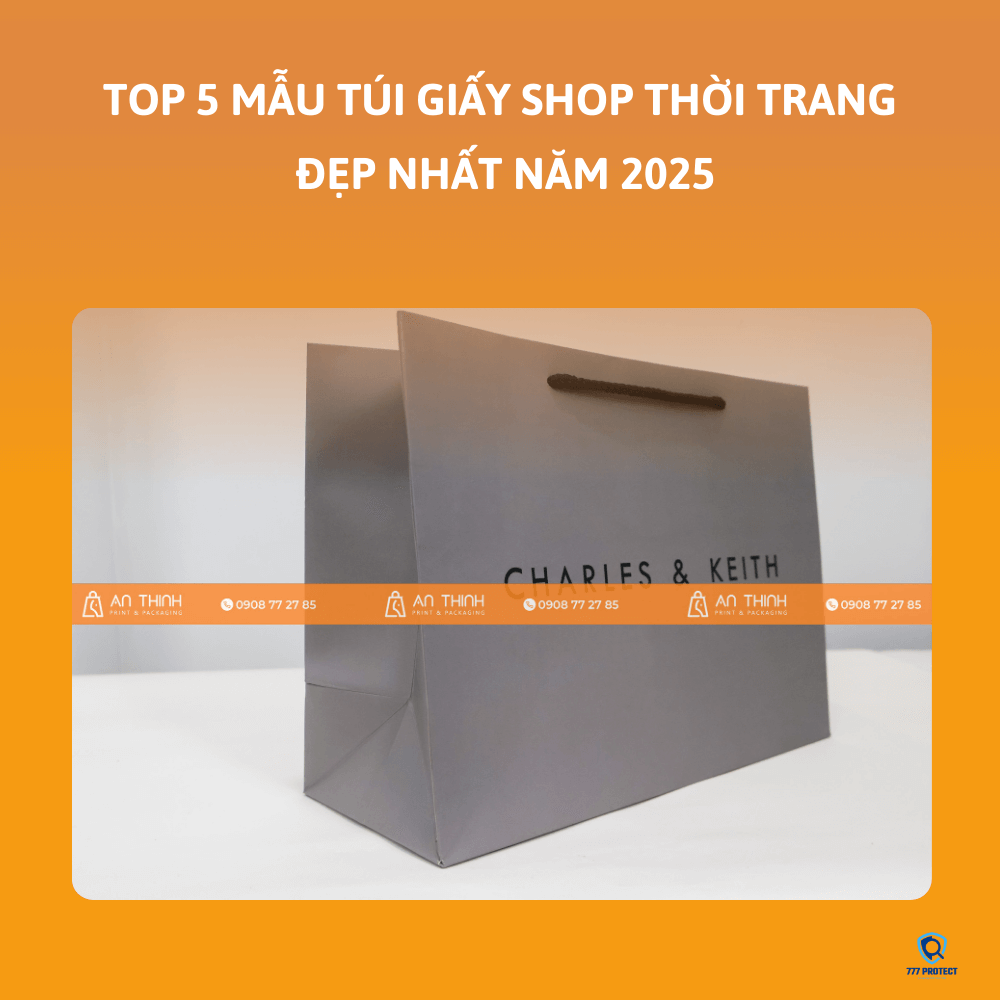 Mẫu túi giấy thời trang có màu xám chì đẳng cấp