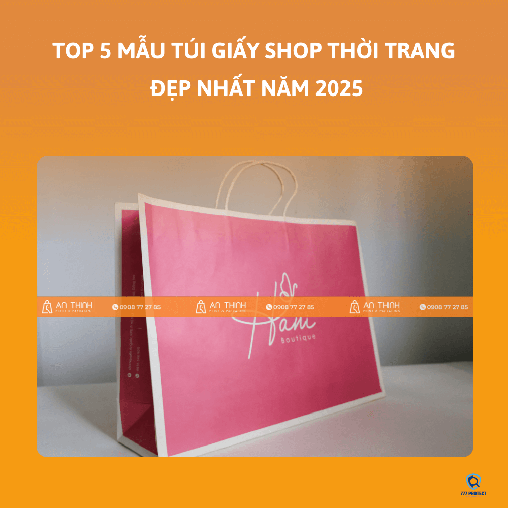 Mẫu túi giấy shop thời trang ấn tượng với tông hồng trắng "so cute"