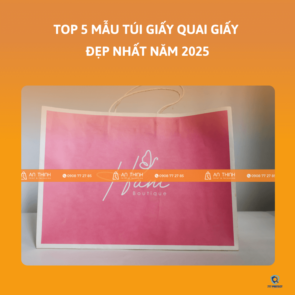 TÚI GIẤY QUAI GIẤY ĐỎ TRẮNG THỜI TRANG HANI